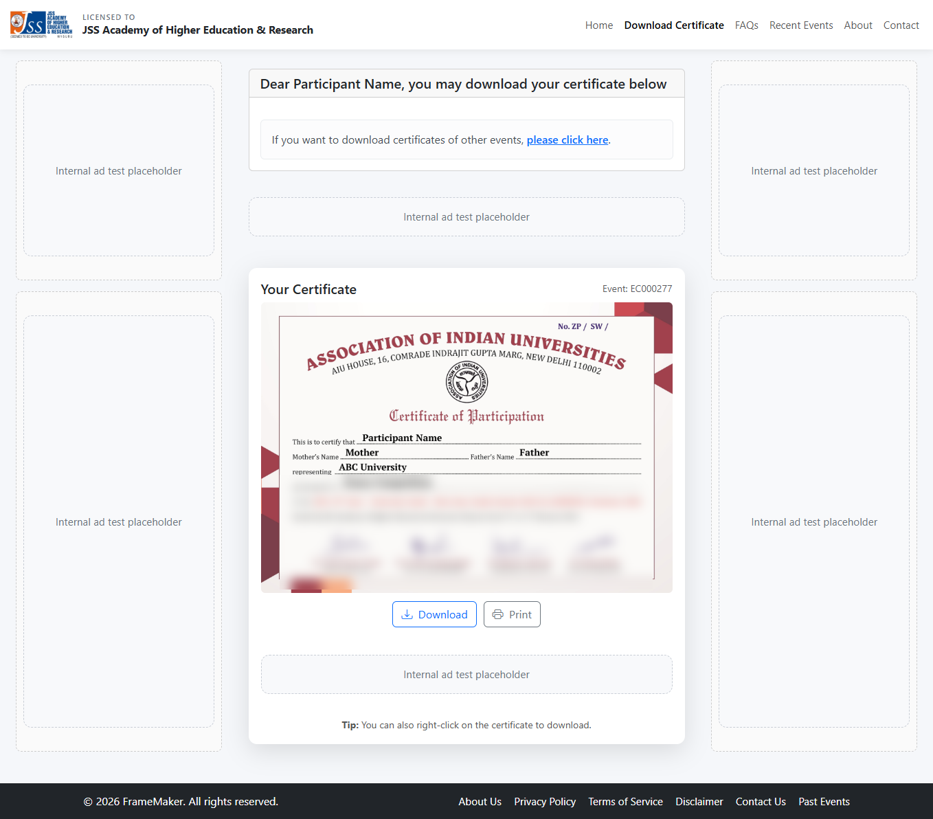Sample Certificate Preview
